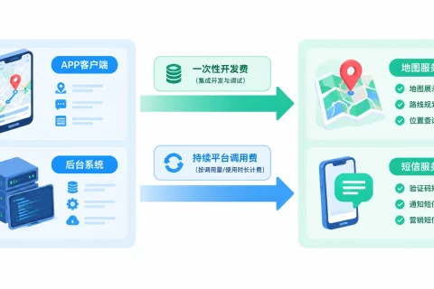 APP接入第三方地图和短信要多少钱？接口开发费与平台服务费怎么区分