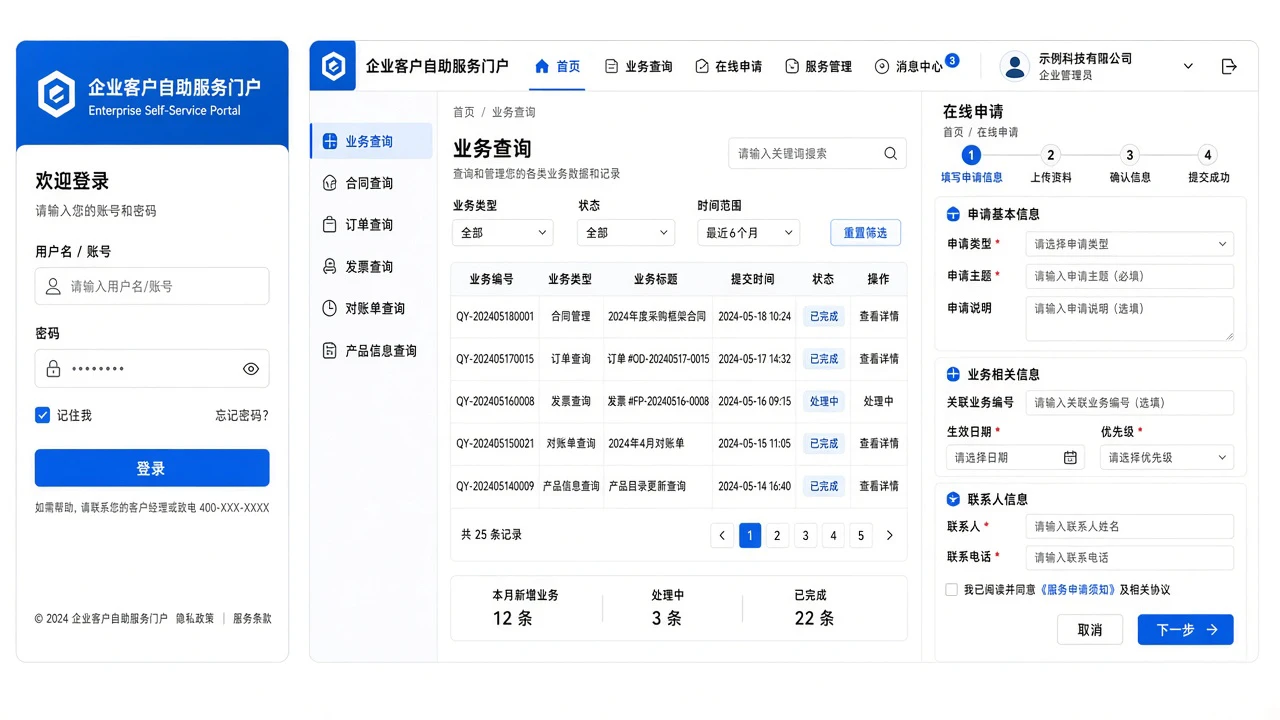 企业搭建客户自助服务门户要多少钱？账户权限、业务查询和在线申请如何报价？