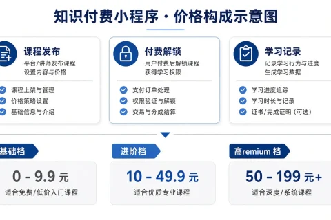 小程序做知识付费课程要多少钱？课程发布、付费解锁与学习记录如何计费？