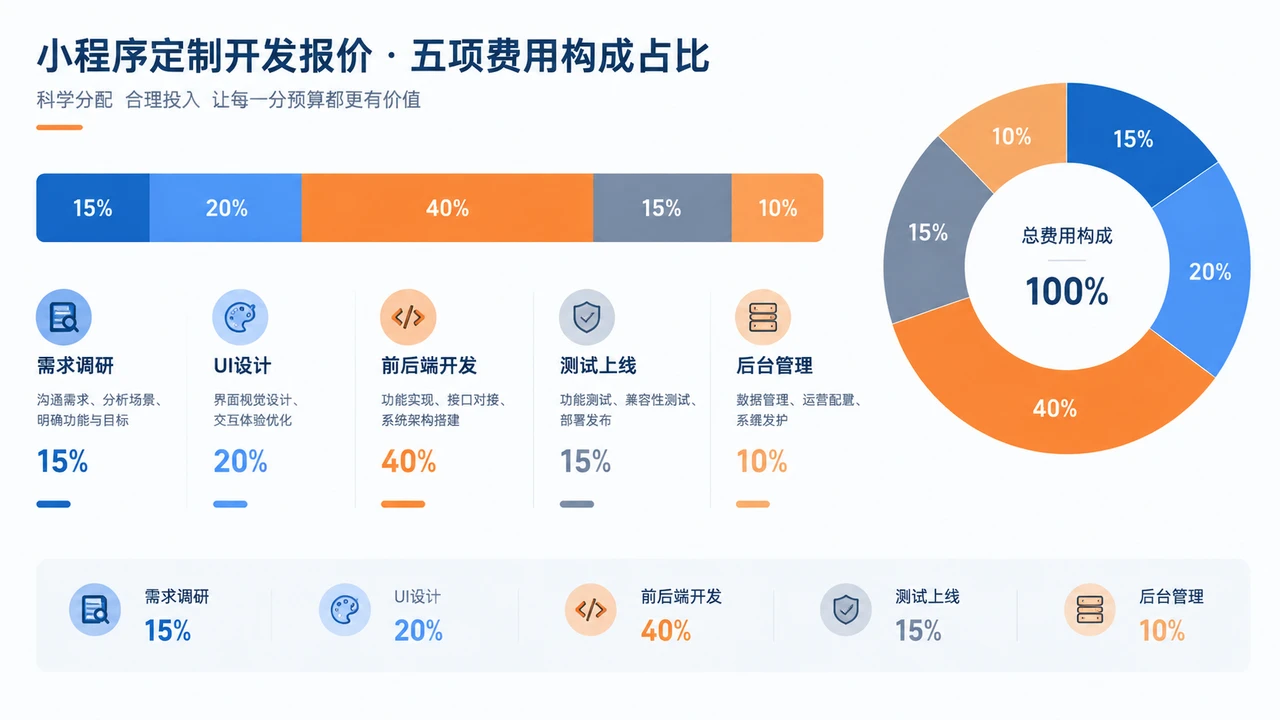 小程序定制开发报价里,UI设计、后台管理和测试各占多少钱? 小程序定制开发报价里,UI设计、后台管理和测试各占多少钱?
