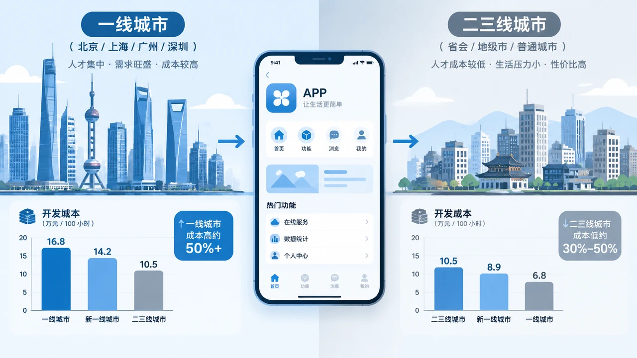 同样一个APP,一线城市和二三线城市开发报价差多少?人力成本怎么影响价格? 同样一个APP,一线城市和二三线城市开发报价差多少?人力成本怎么影响价格?
